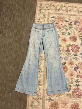 Vintage Carmar Light Blue Flared Wide-Leg Jeans